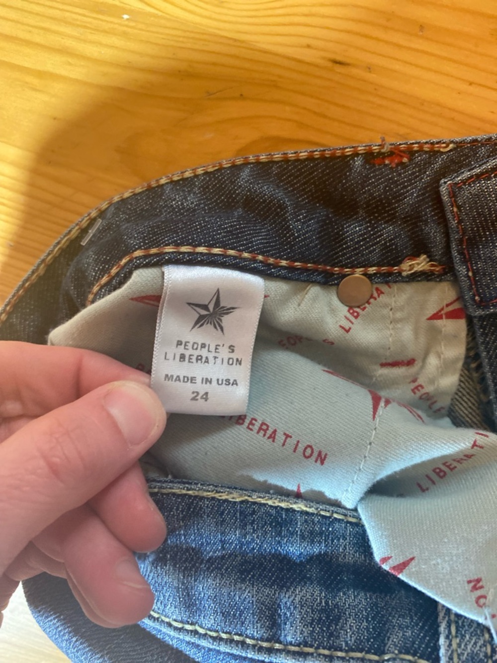 People's Liberation Y2K Starflap Floral Distressed Designer Flare Jeans Size 24 - Picture 12 of 14